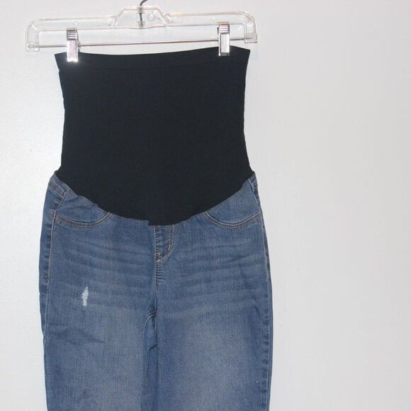 1822 Denim Black & Blue Maternity Boyfriend Denim Jeans Women's Size 6/28 - Picture 3 of 7
